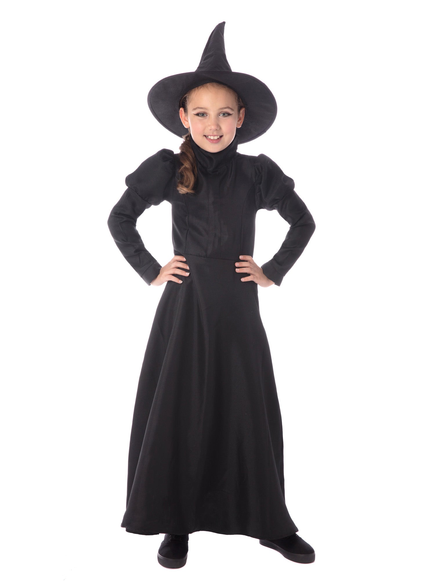Rubies Wickedest Witch Kinderkostüm für Mädchen mit Kleid Unterrock und Hut – Rückansicht