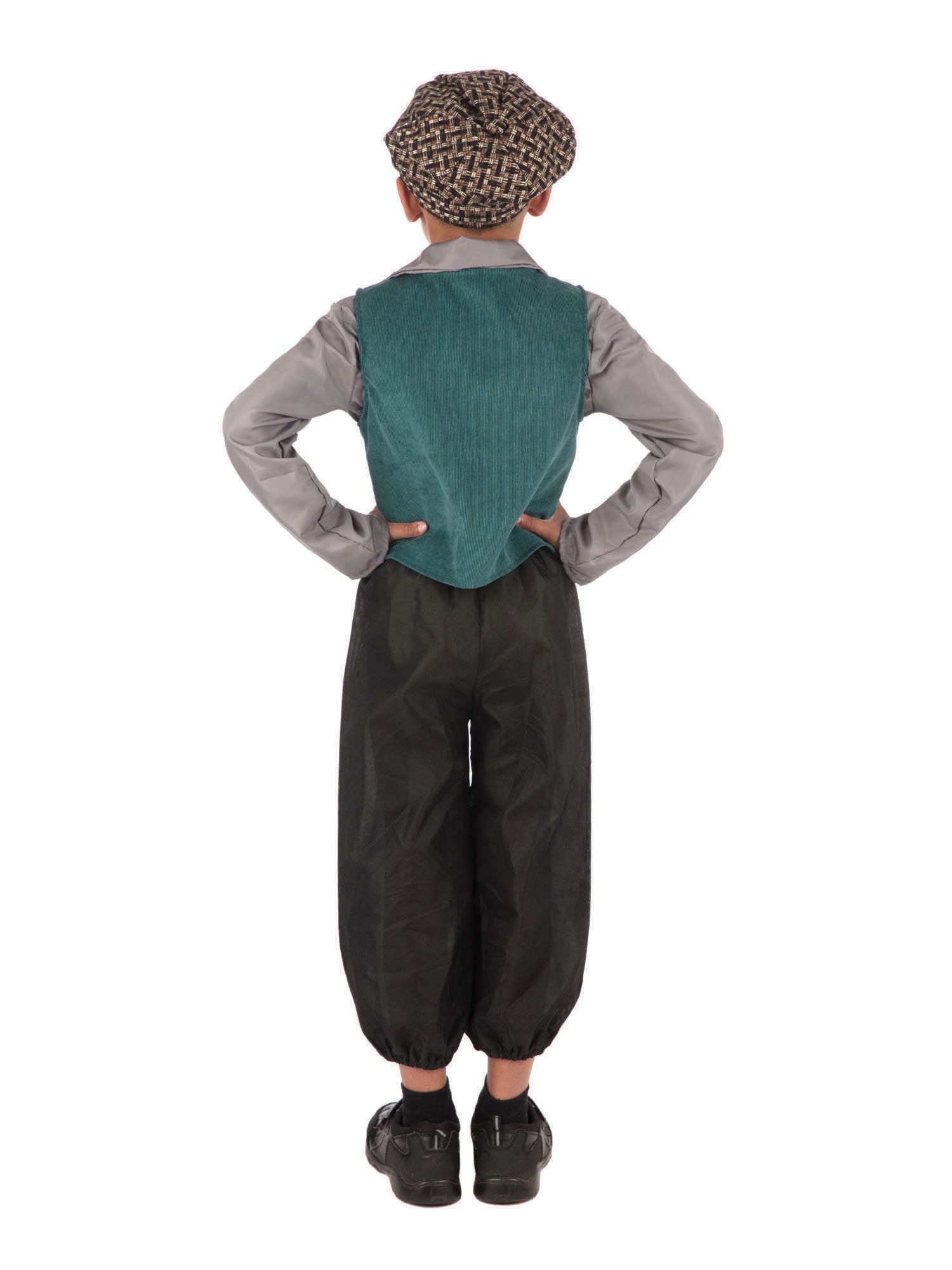 Rubies Victorian Street Boy Kinderkostüm für Jungen mit Hemd, Waistcoat, Hose und Hut – Detailansicht