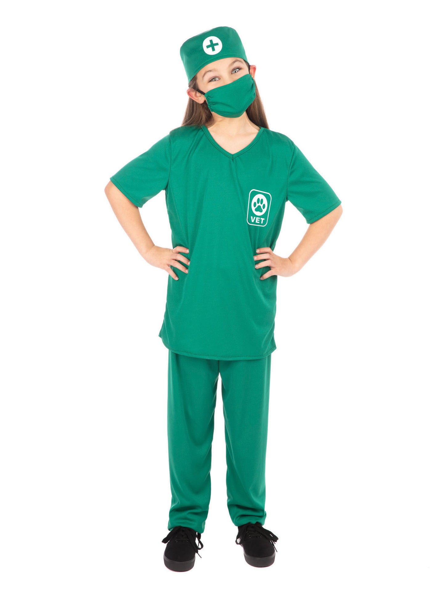 Rubies Tierarzt-Kinderkostüm unisex mit Top, Hose, Hut und Maske – Produktansicht
