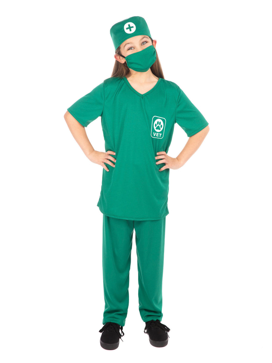 Rubies Tierarzt-Kinderkostüm unisex mit Top, Hose, Hut und Maske – Produktansicht