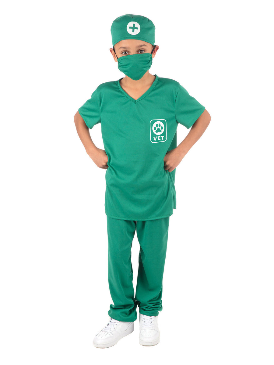 Rubies Tierarzt-Kinderkostüm unisex mit Top, Hose, Hut und Maske – Detailansicht