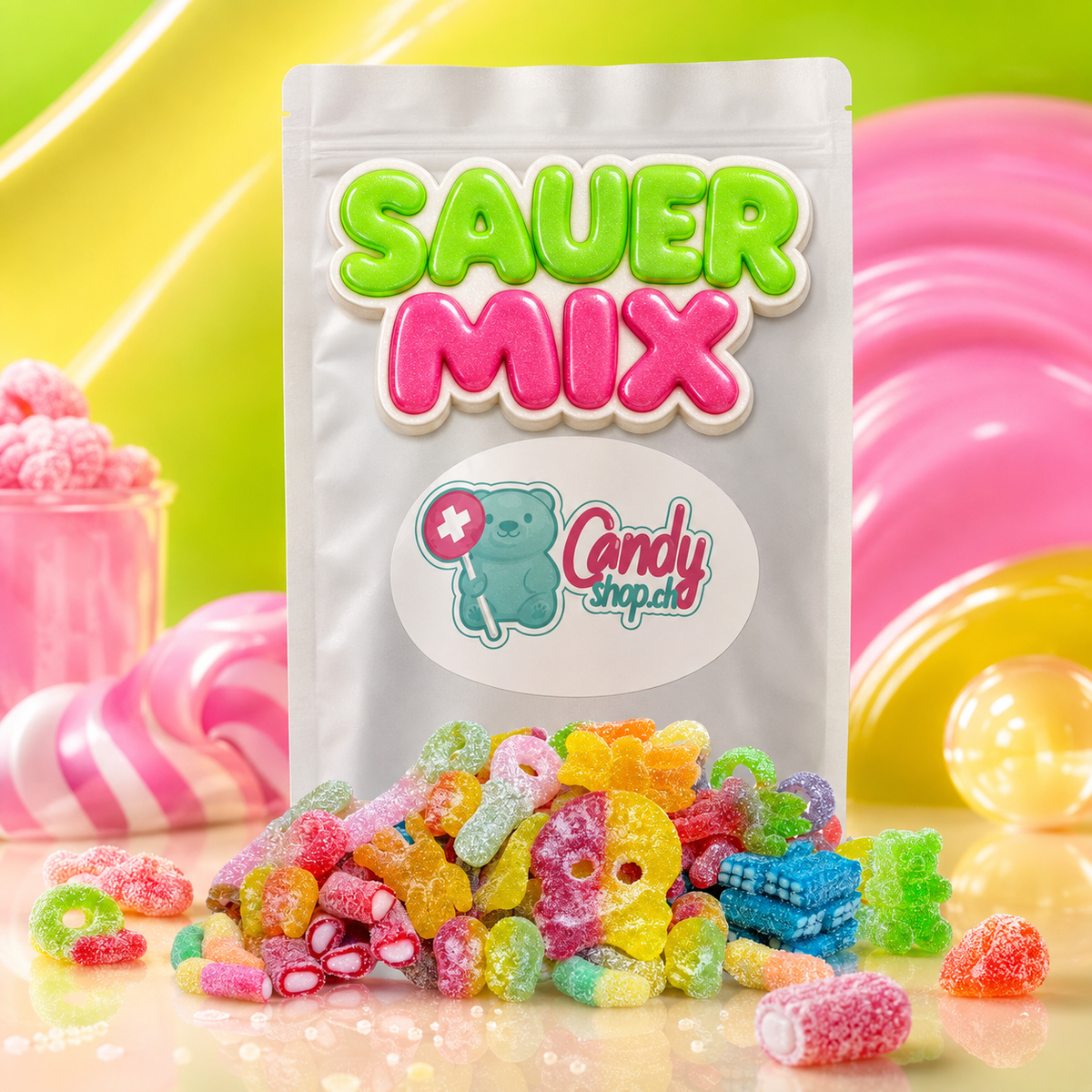Candyshop.ch Sauer Mix Sweet Bag Fruchtgummi 1 kg – Produktansicht