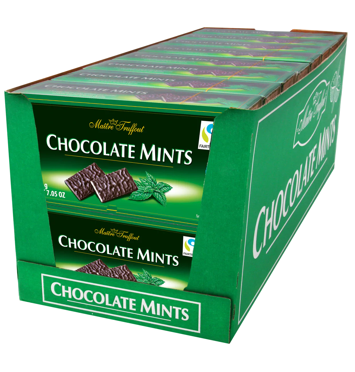 Maître Truffout Chocolate Mints Zartbitter Täfelchen Minze 200g – Seitenansicht
