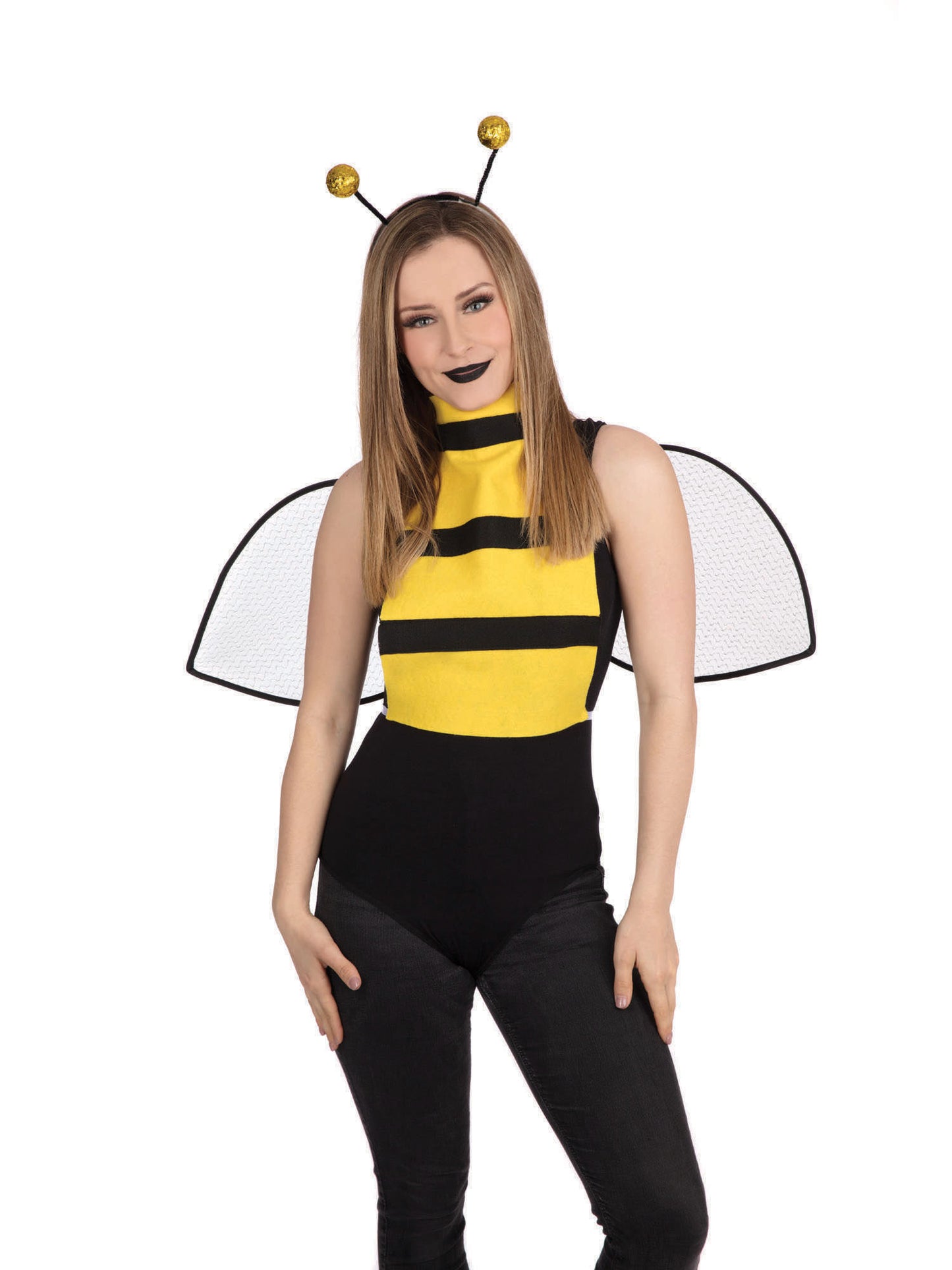 Rubies Bumble Bee Set Hummel-Kostüm für Erwachsene mit Flügeln und Fühler-Stirnband – Produktansicht