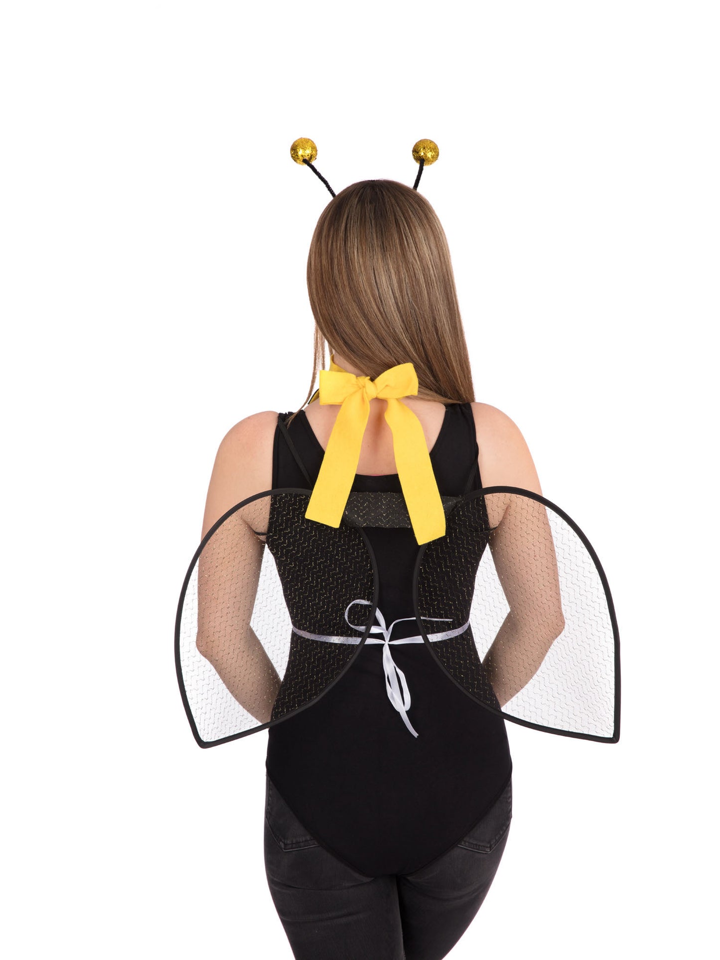 Rubies Bumble Bee Set Hummel-Kostüm für Erwachsene mit Flügeln und Fühler-Stirnband – Seitenansicht
