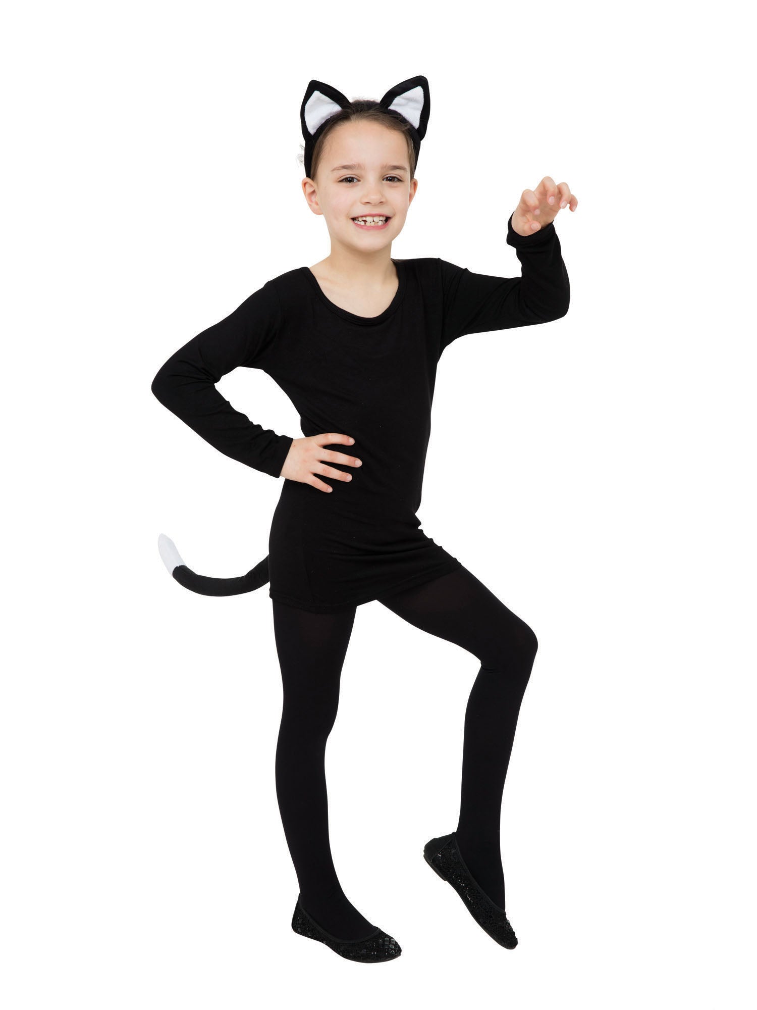Rubies Cat Set Black mit schwarzen Katzenohren und Katzenschwanz – Produktansicht
