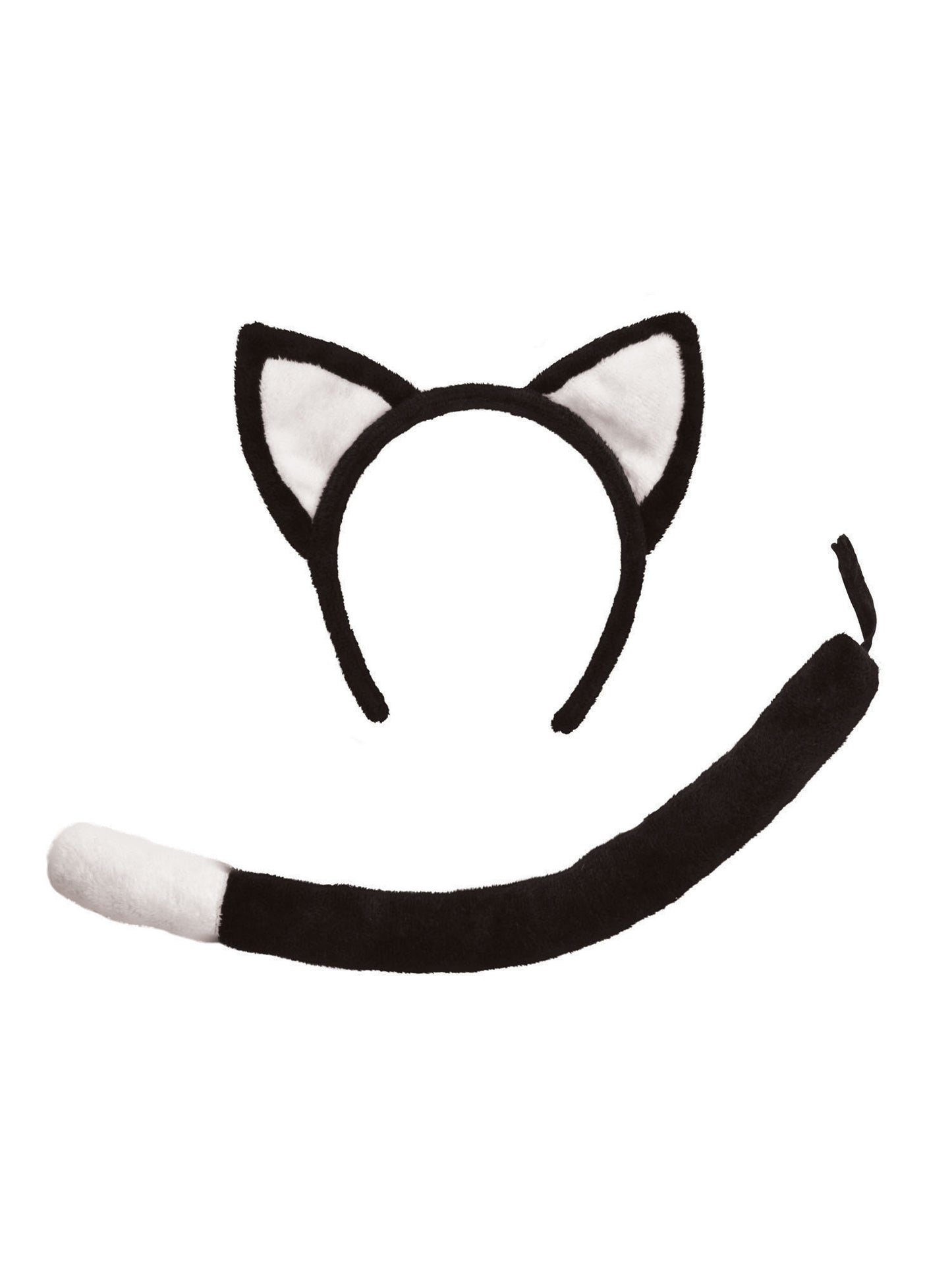 Rubies Cat Set Black mit schwarzen Katzenohren und Katzenschwanz – Detailansicht