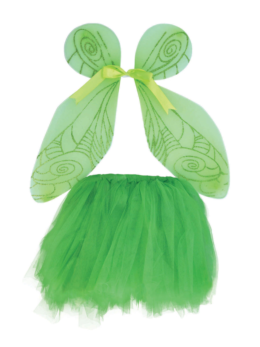 Rubies Fairy Wings + Tutu Set. Green Instant disguises