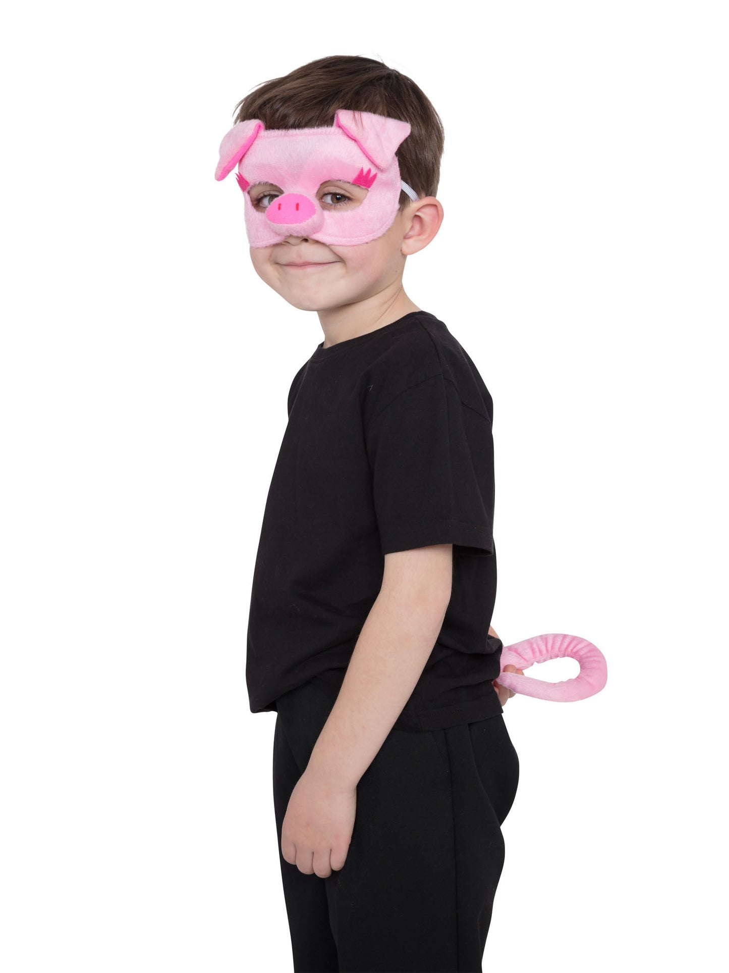 Rubies Pig Set Schweinemaske und Schwanz für Erwachsene – Rückansicht