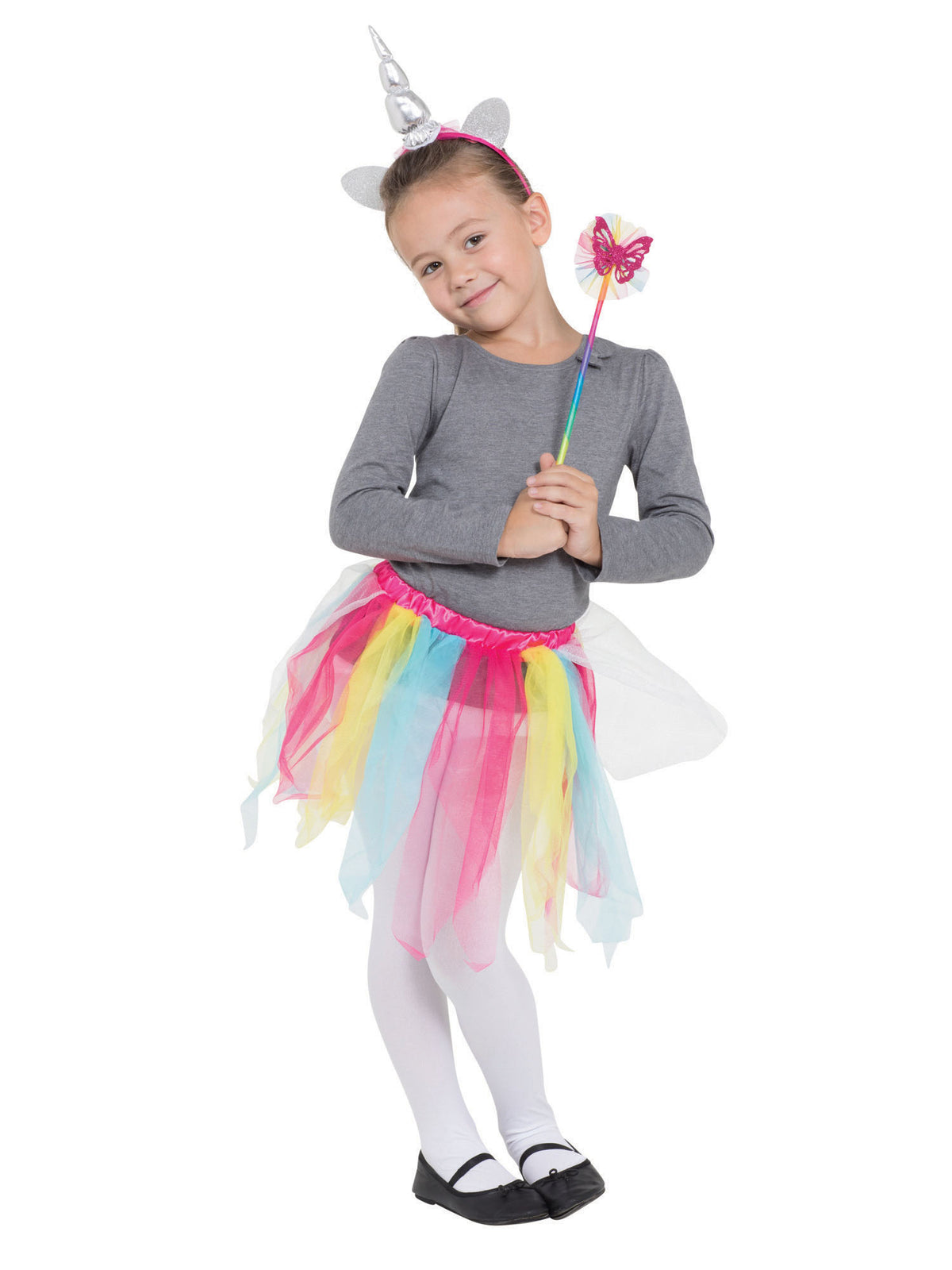 Rubies Rainbow Unicorn Tutu/Hband + Wand Set *** Disguise Kits