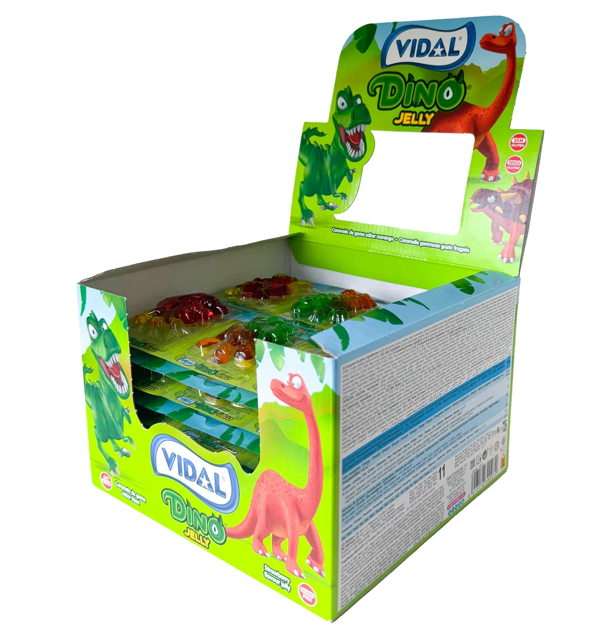 Vidal Dino Jelly Fruchtgummi Dinosaurier 66 g – 6 Portionen à 11 g
