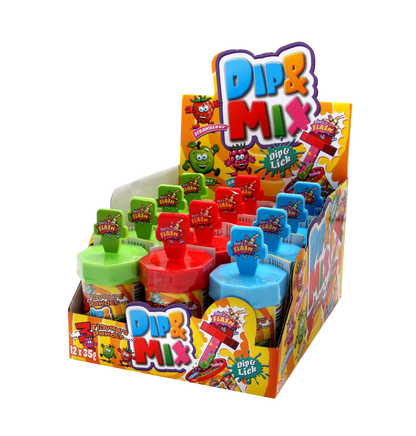 Sweet Flash Dip & Mix Lollipop mit saurem Pulver, 35 g – Verpackung