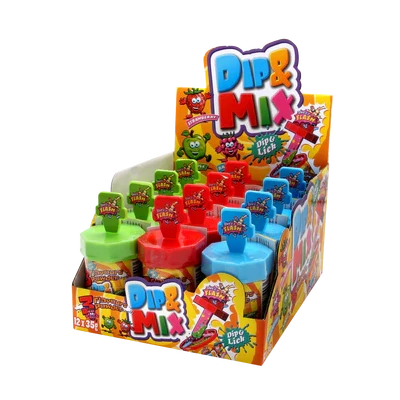 Sweet Flash Dip & Mix Lollipop mit saurem Pulver, 35 g – Rückansicht