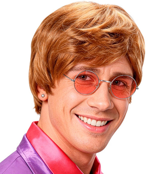 Elton Perücke im Retro-Stil in Aufbewahrungsbox für Fasnacht und Mottoparty