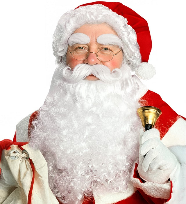 Weihnachtsmann Perücke, Bart und Augenbrauen Set in Geschenkbox