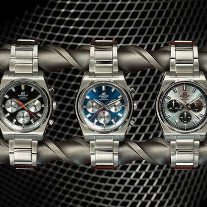 CASIO EDIFICE EFB-730D-2AVUEF blauer Motorsport Chronograph – Seitenansicht