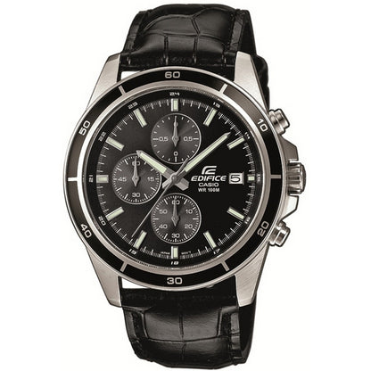 CASIO EDIFICE Mod. CLASSIC CHRONOGRAPH, LEATHER - BLACK