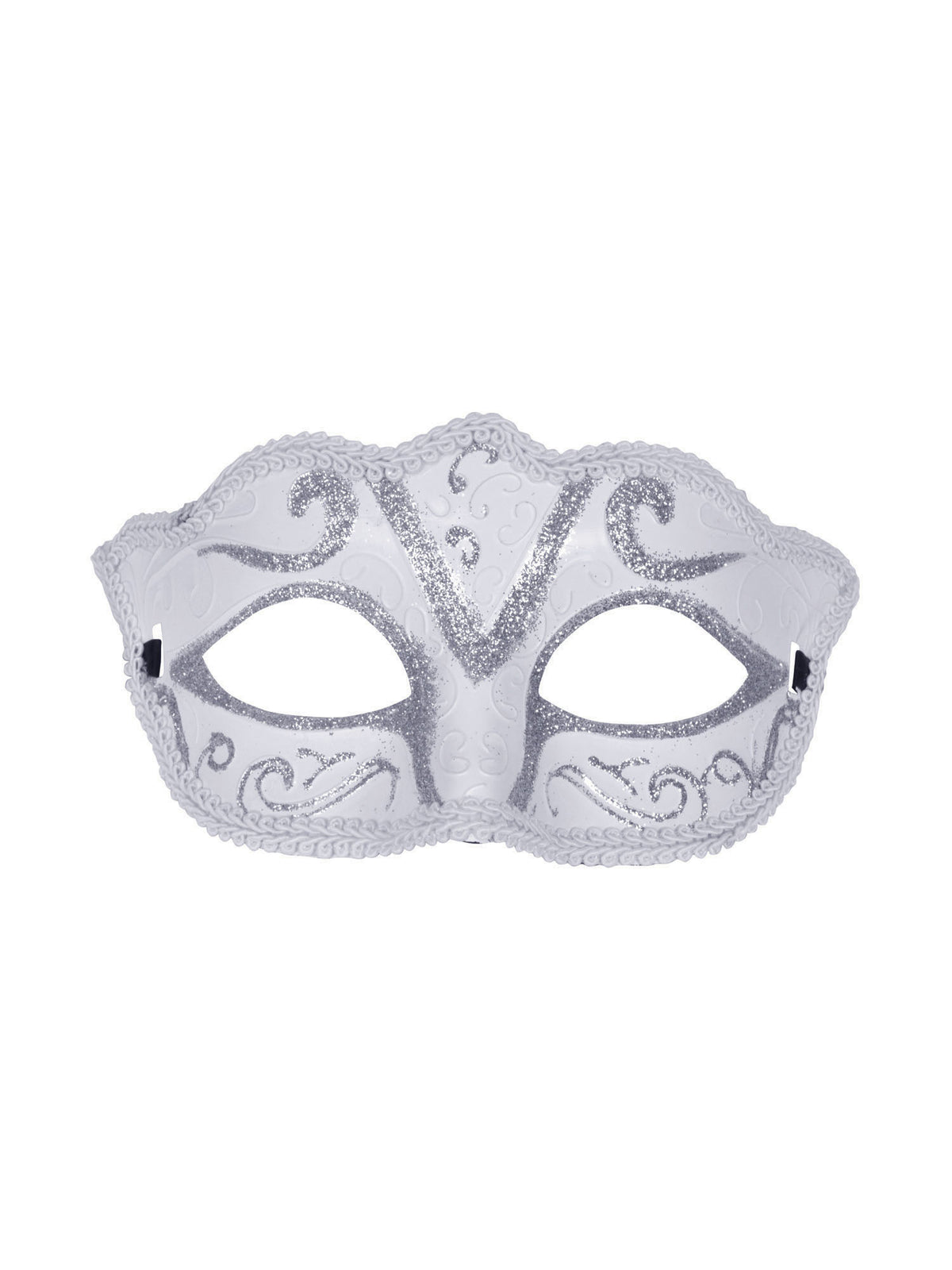 Rubies Eyemask Plastic White/Silver Glitter Eye Masks