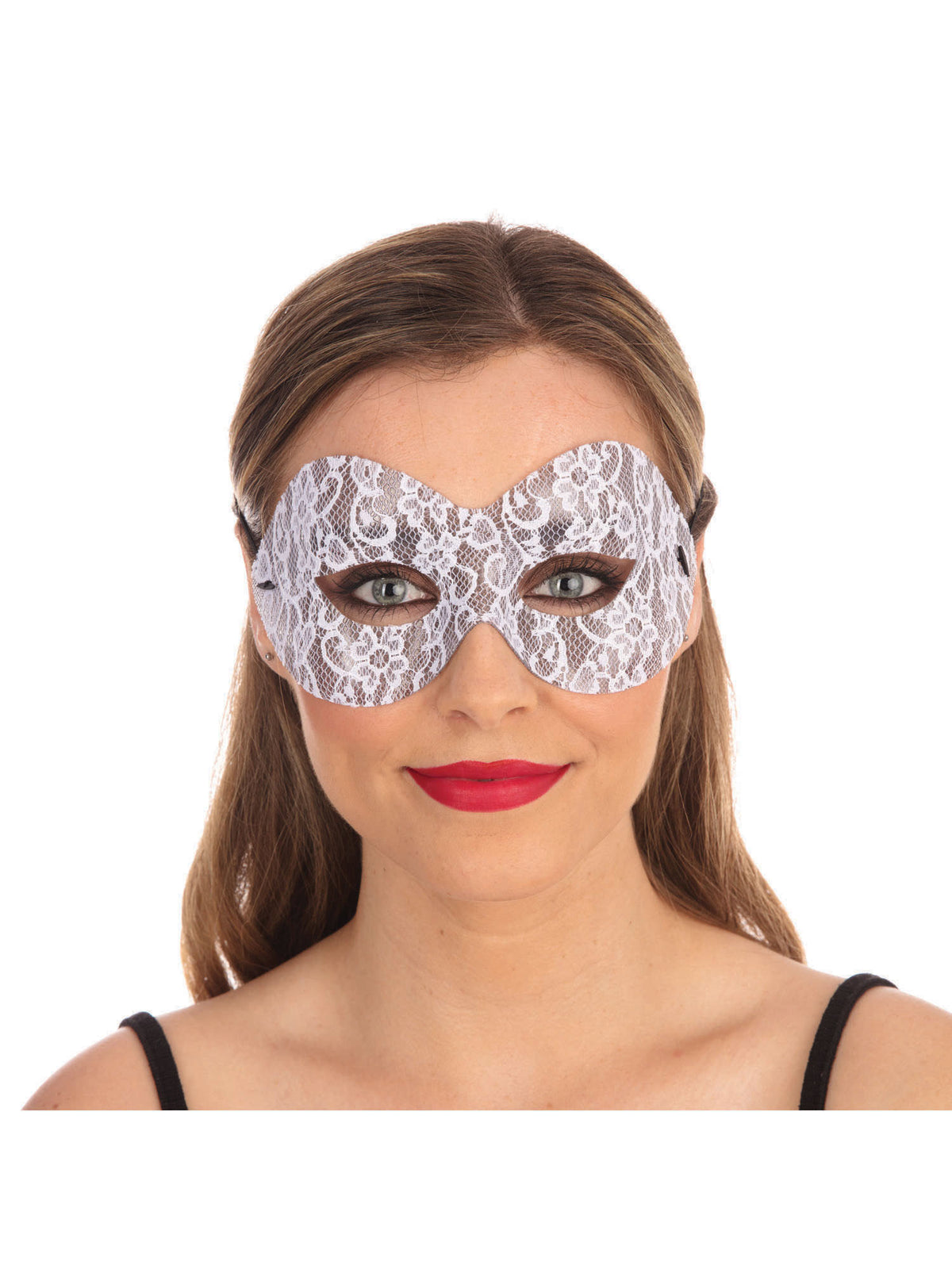 Rubies White Lace Domino Eye Masks