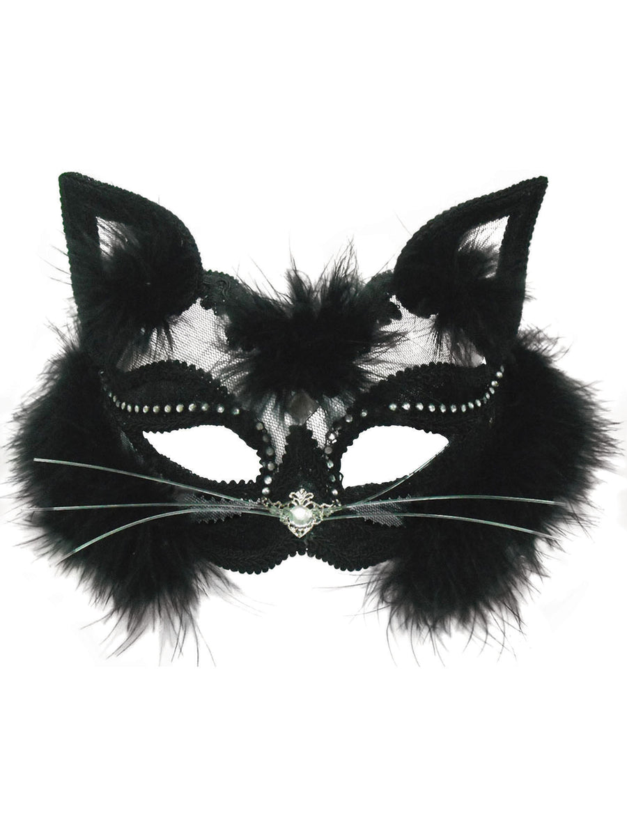 Rubies transparente Black Cat Katzen-Augenmaske für Erwachsene – Detailansicht