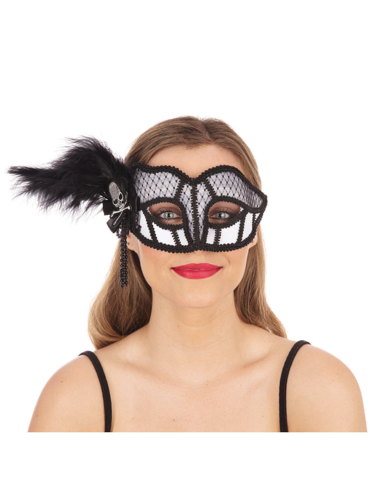 Rubies White/Black Trim + Skull XBone/GF Msk *** Eye Masks