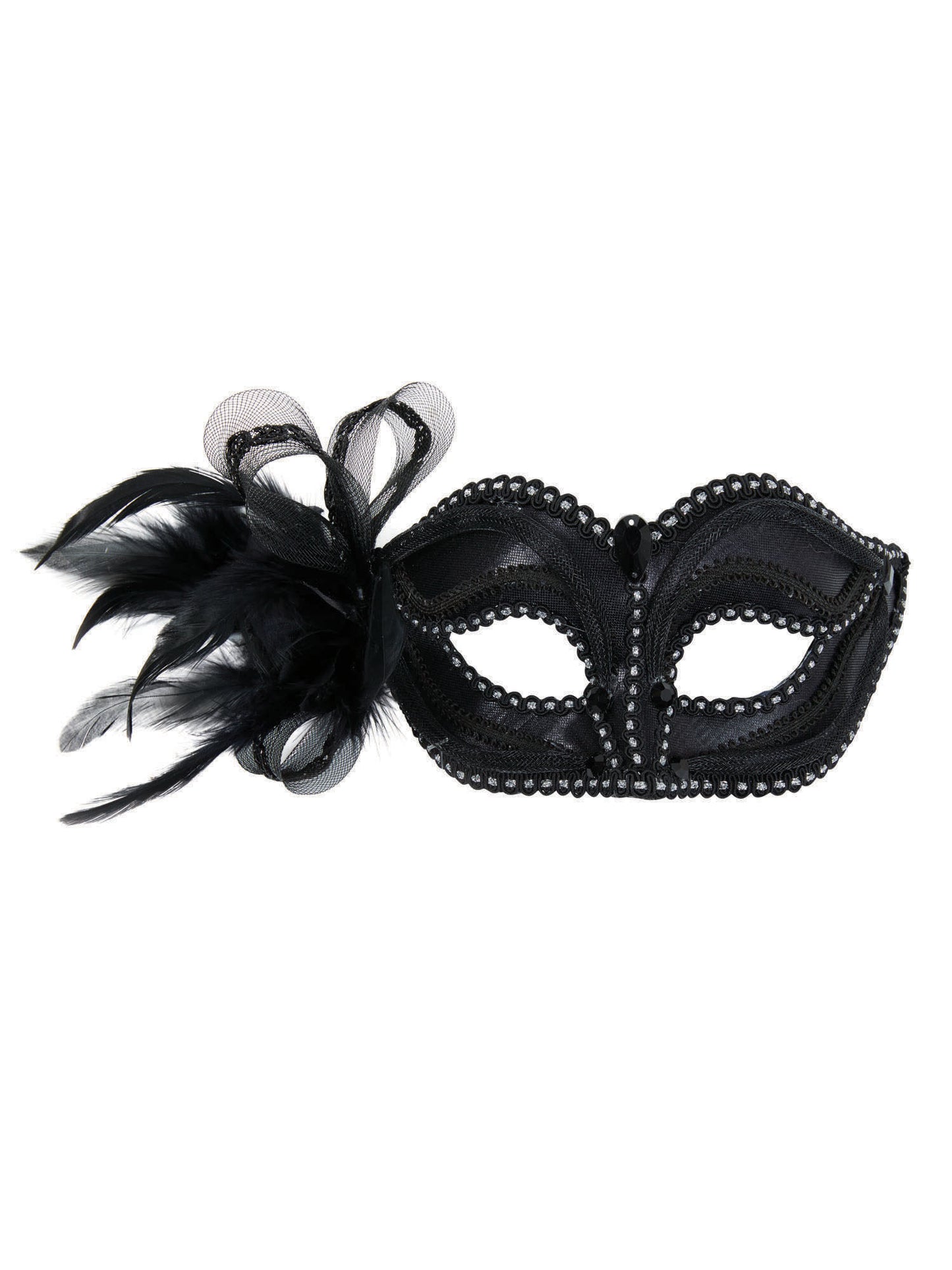 Rubies schwarze Augenmaske mit Seitendekoration für Erwachsene