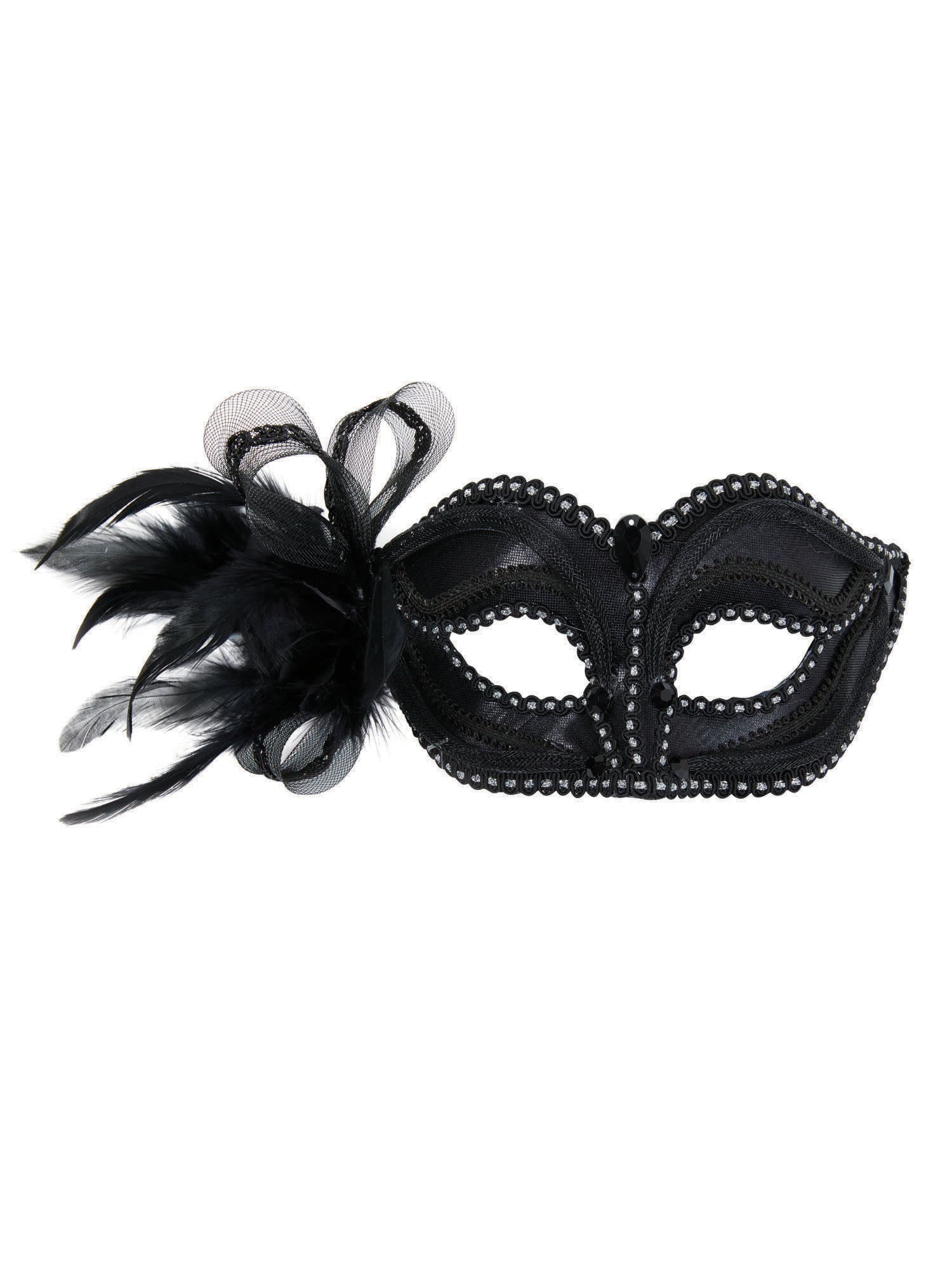 Rubies schwarze Augenmaske mit Seitendekoration für Erwachsene