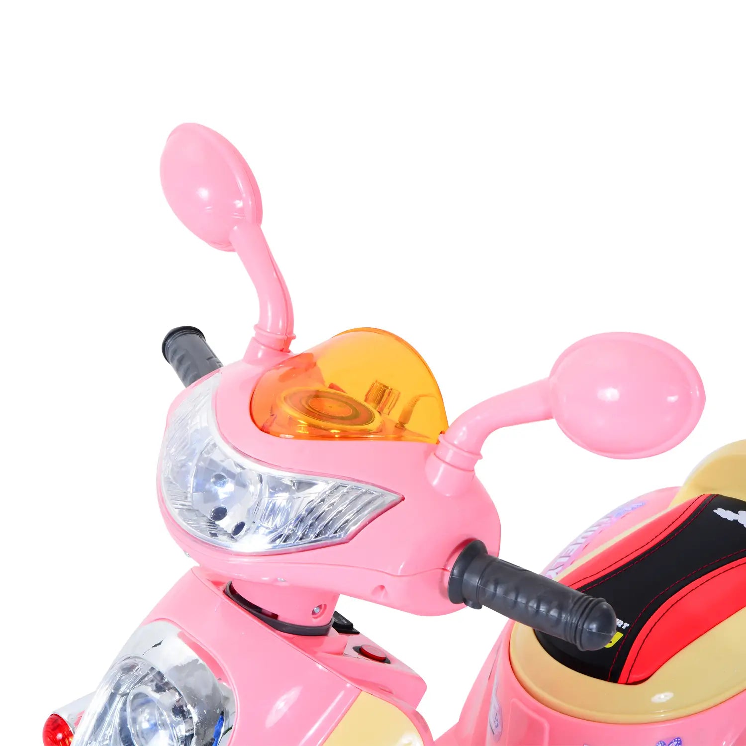 HOMCOM Kinder Elektromotorrad Dreirad – 6V Elektrofahrzeug Rosa-Gelb - Fasnacht24.ch