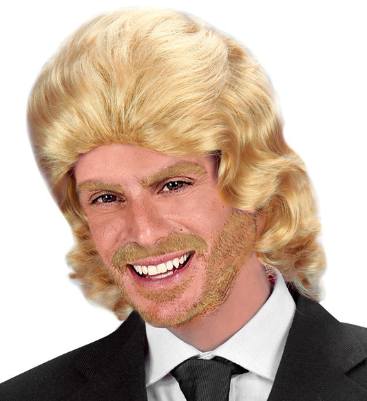 Blonde Frankie-Perücke mit markantem Schnitt für Fasnacht und Karneval