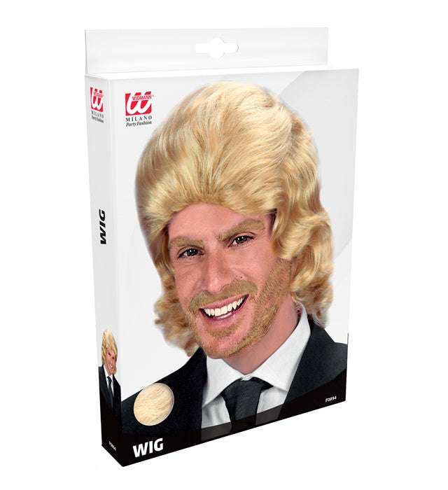 Blonde Frankie-Perücke mit markantem Schnitt für Fasnacht und Karneval