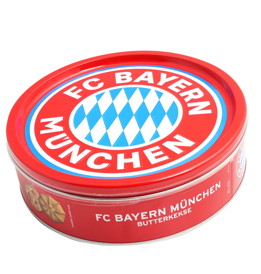 Pâtisserie Mathéo FC Bayern München Butter Cookies 340 g in wiederverwendbarer Metallbox