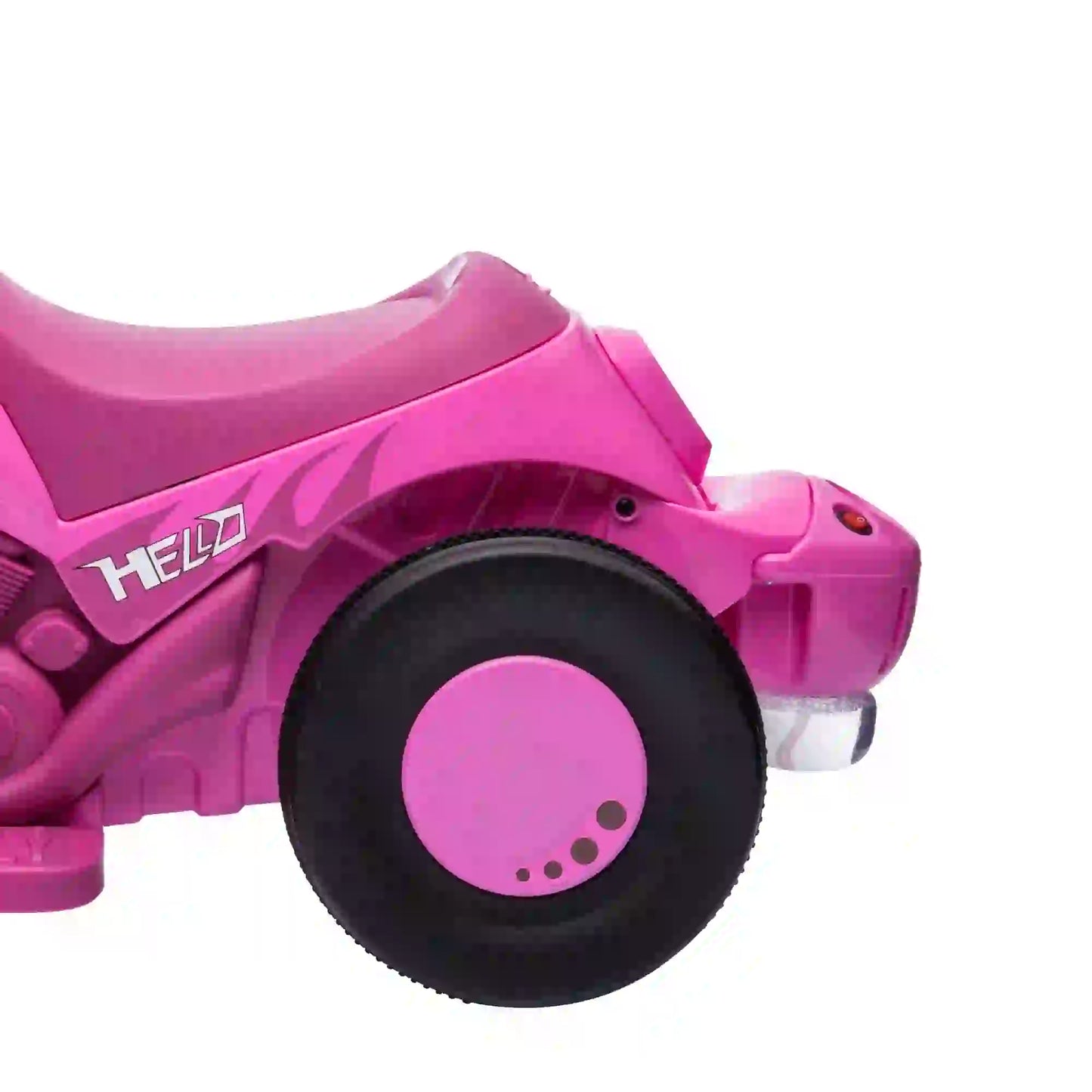 Pinkes Elektro-Motorrad für Kinder mit Musik und Seifenblasen, geeignet für 2-5 Jahre.