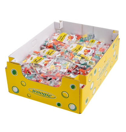 Woogie Fruchtkaramellen 250g Produktansicht und Detailansicht – Detailansicht