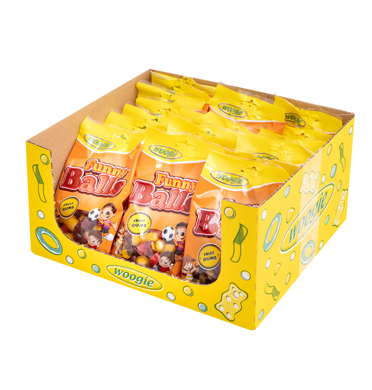 Woogi Funny Balls 150g Die Funny Balls sind eine bunte Mischung aus Fruchtgummi Konfekt