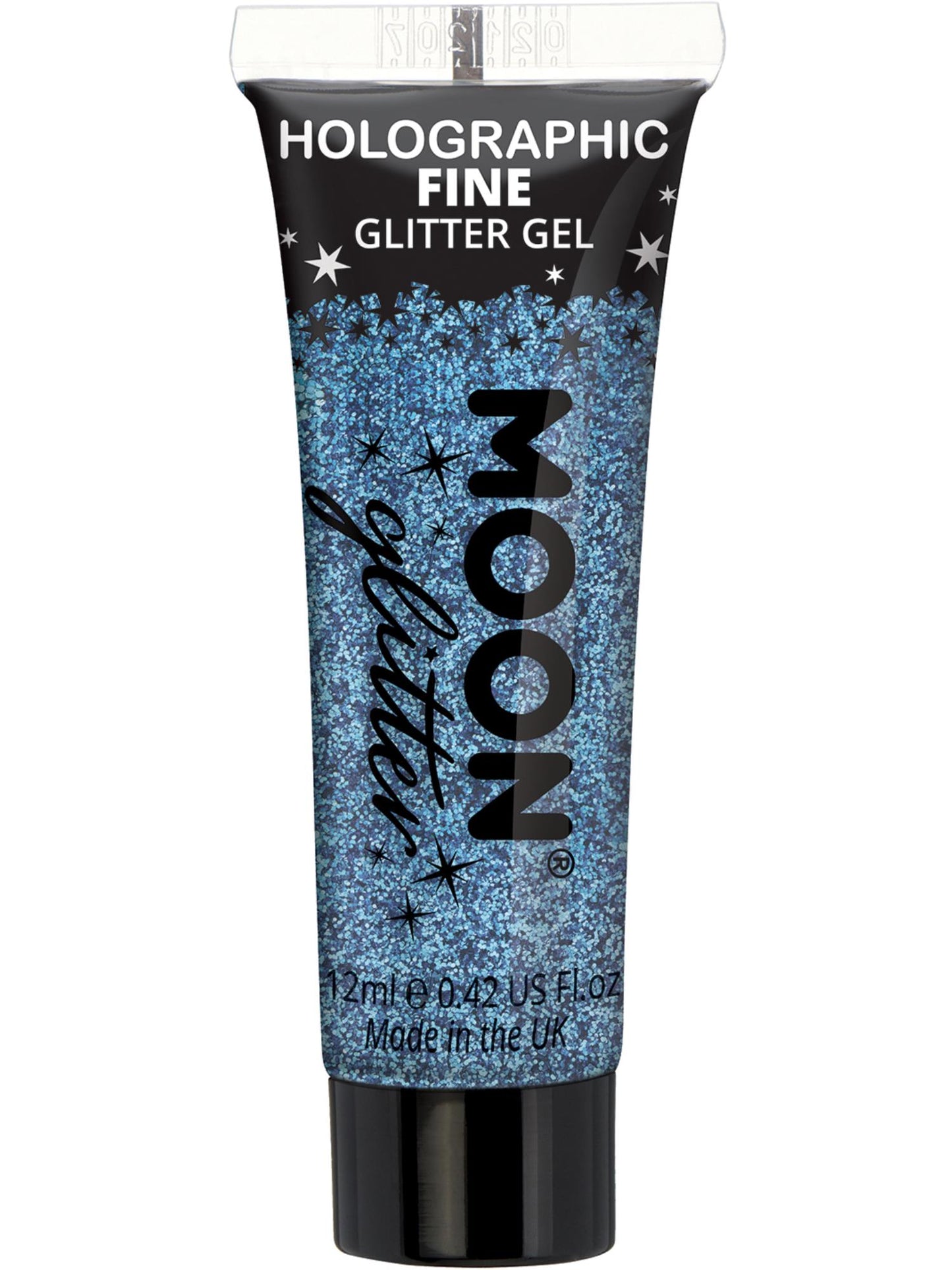 Smiffys Moon Glitter Holographic Fine Glitter Gel Blau 12 ml