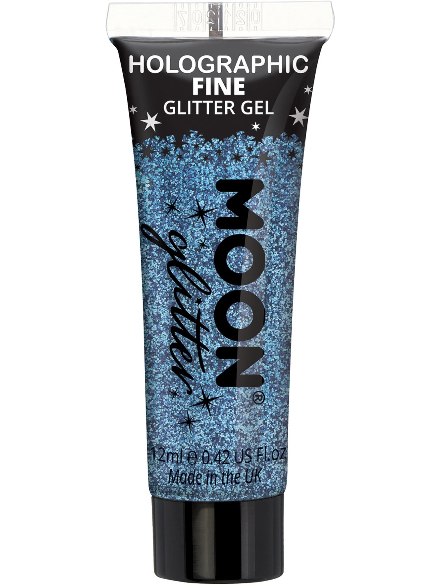 Smiffys Moon Glitter Holographic Fine Glitter Gel Blau 12 ml