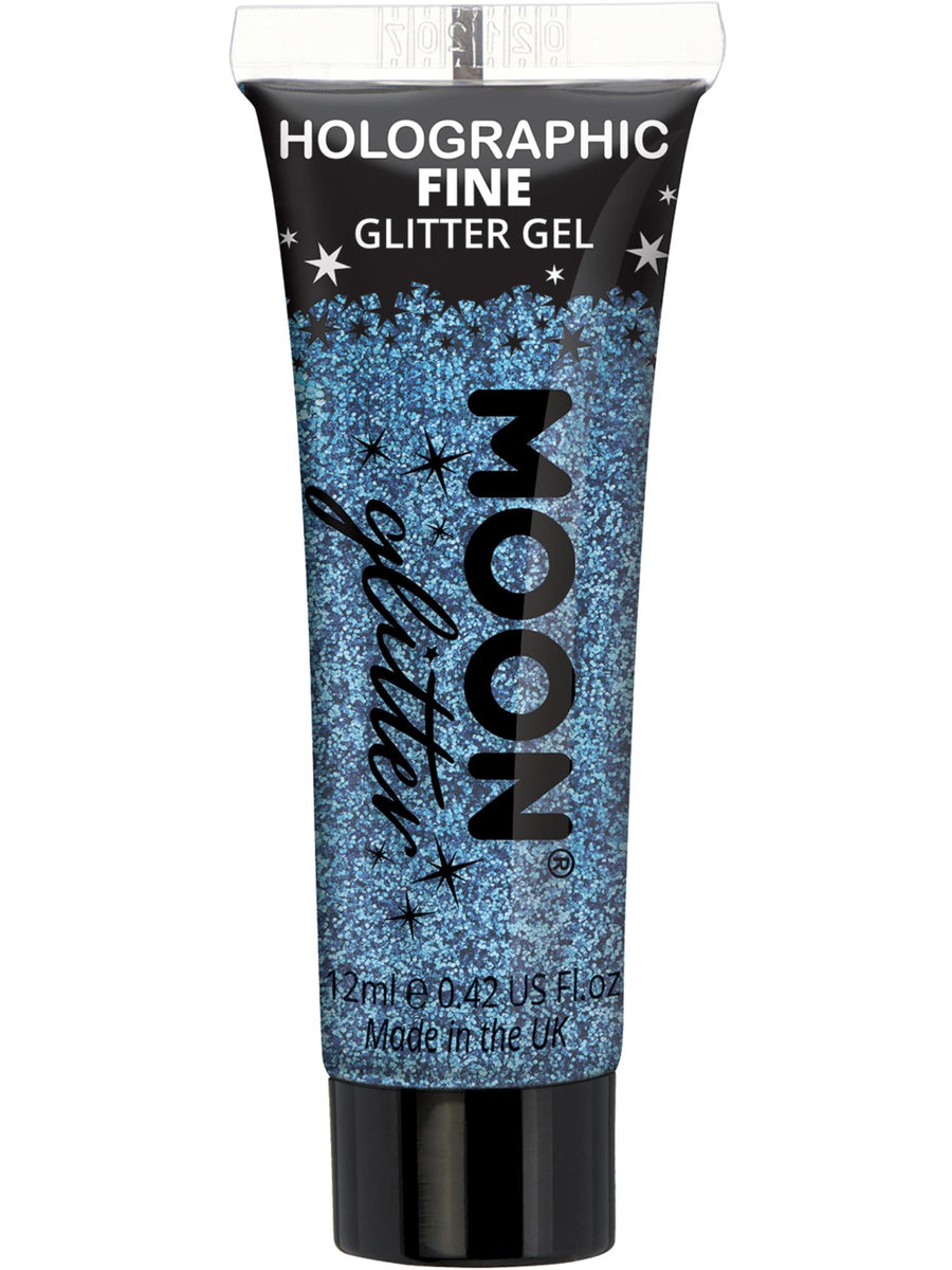 Smiffys Moon Glitter Holographic Fine Glitter Gel Blau 12 ml