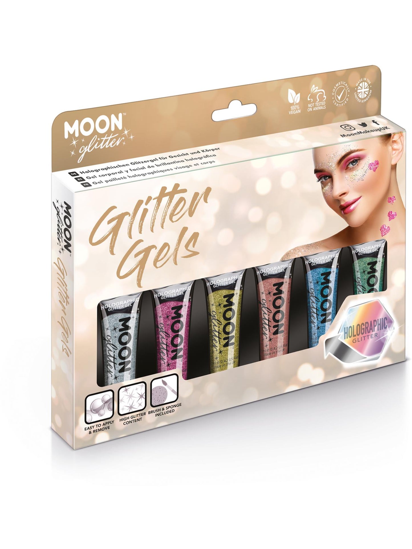 Smiffys Moon Glitter Holographic Fine Glitter Gel,Assorted CD für Unisex