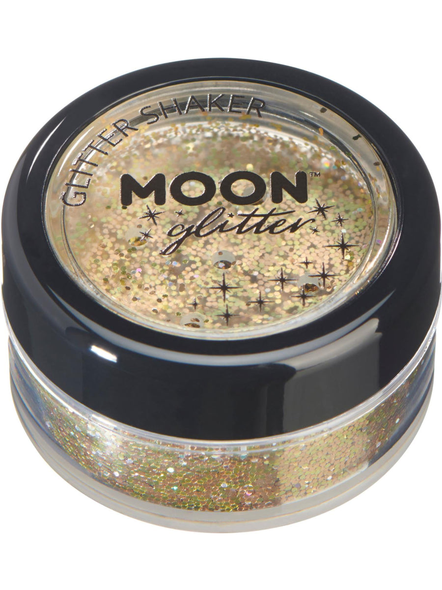 Smiffys Moon Glitter Holographic Glitter Shakers Gold, 5 g