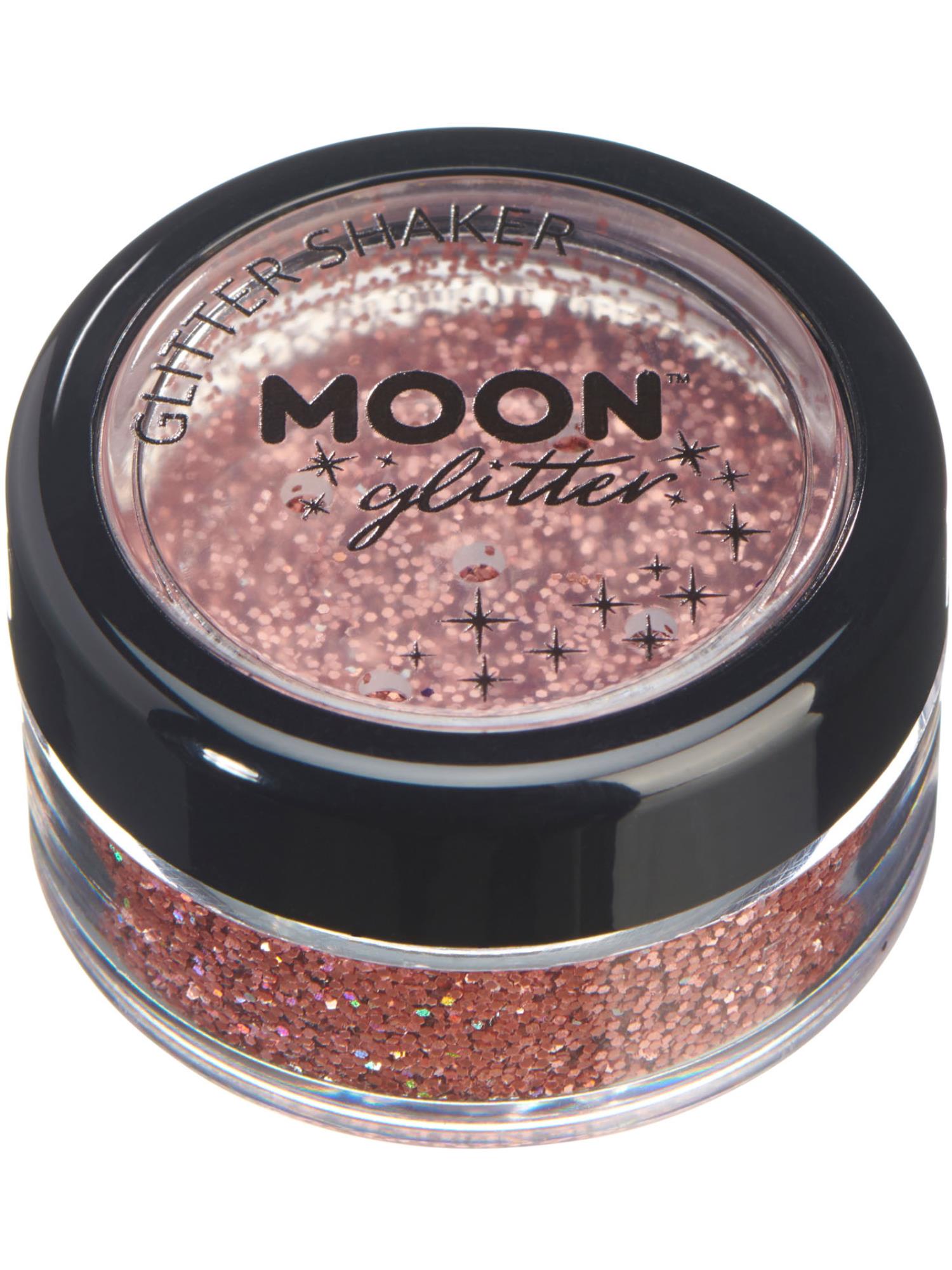 Smiffys Moon Glitter Holographic Glitter Shaker Rose Gold 5 g