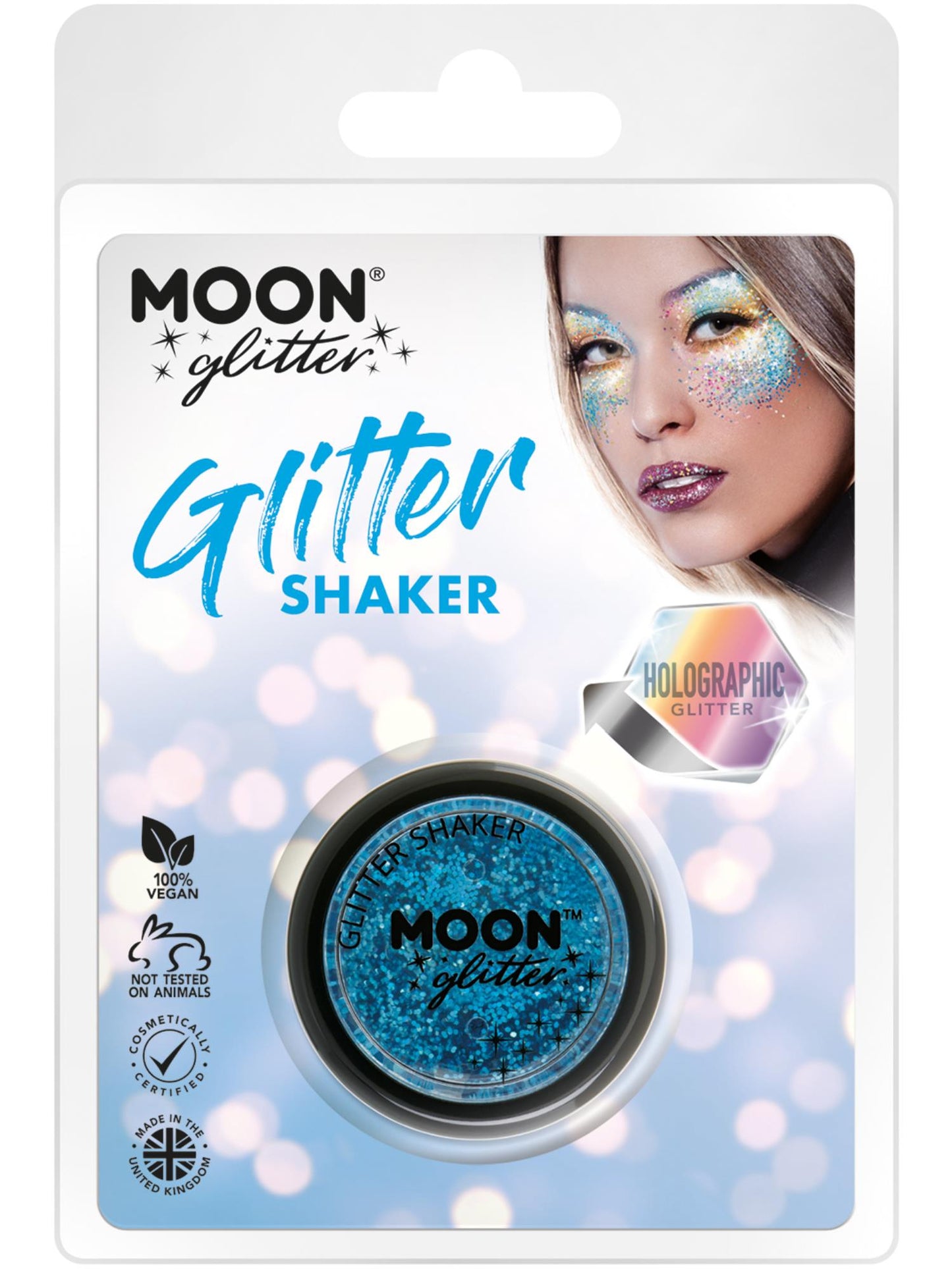 Smiffys Moon holografischer Glitter Blau 5 g
