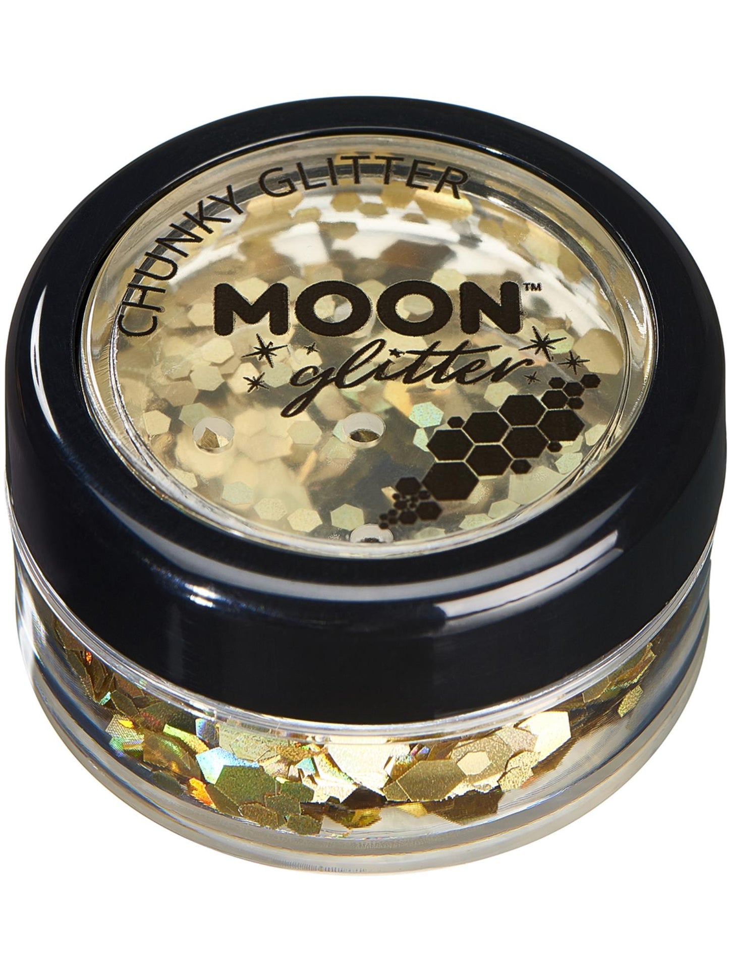 Smiffys Moon Glitter holografisches Chunky Glitter Gold 3 g