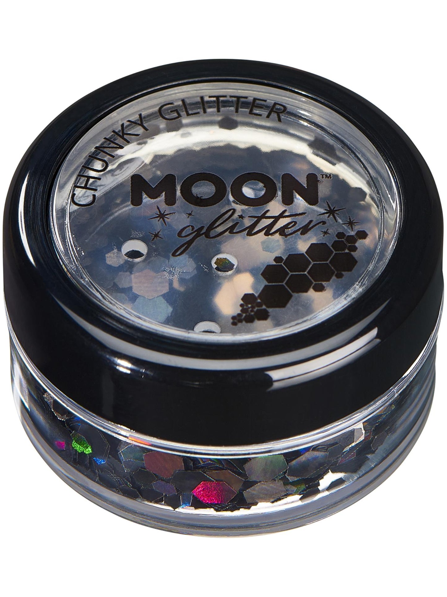 Smiffys Moon holografischer Chunky Glitter schwarz 3 g