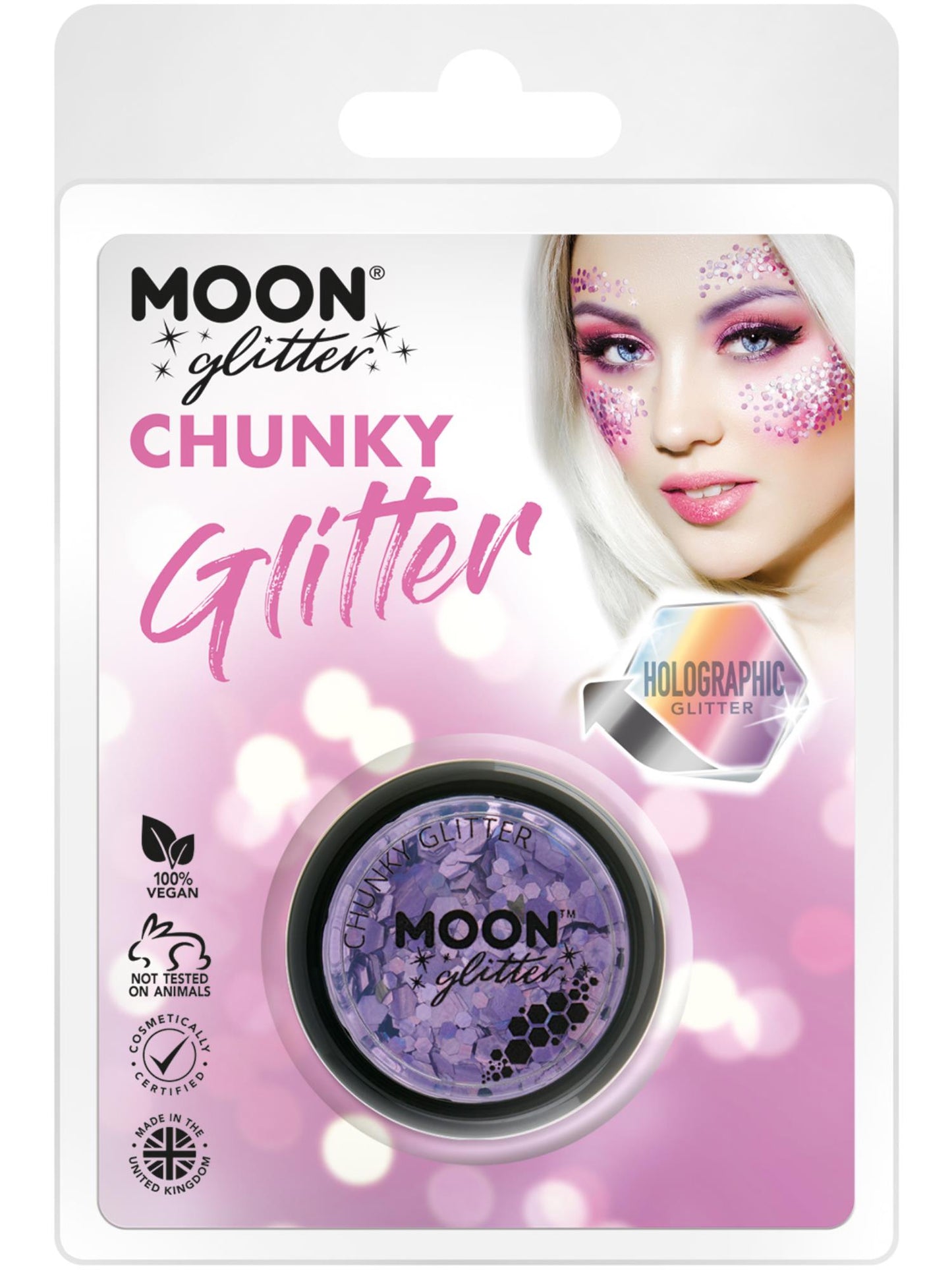 Smiffys Moon Glitter HolograpHic Chunky Glitter, Purple CD für Unisex