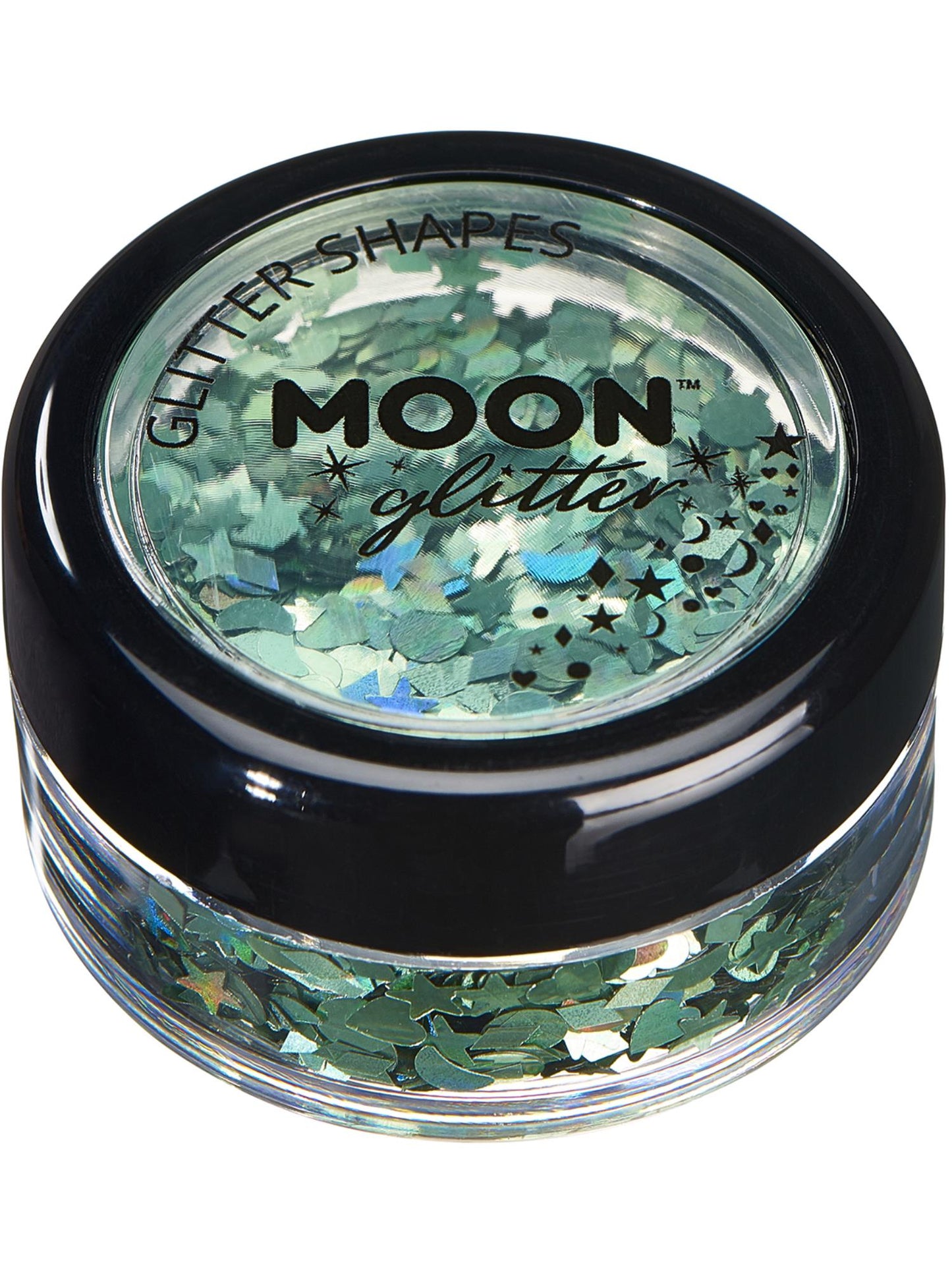 Smiffys Moon Glitter Holographic Glitter Shapes, Green CD für Unisex