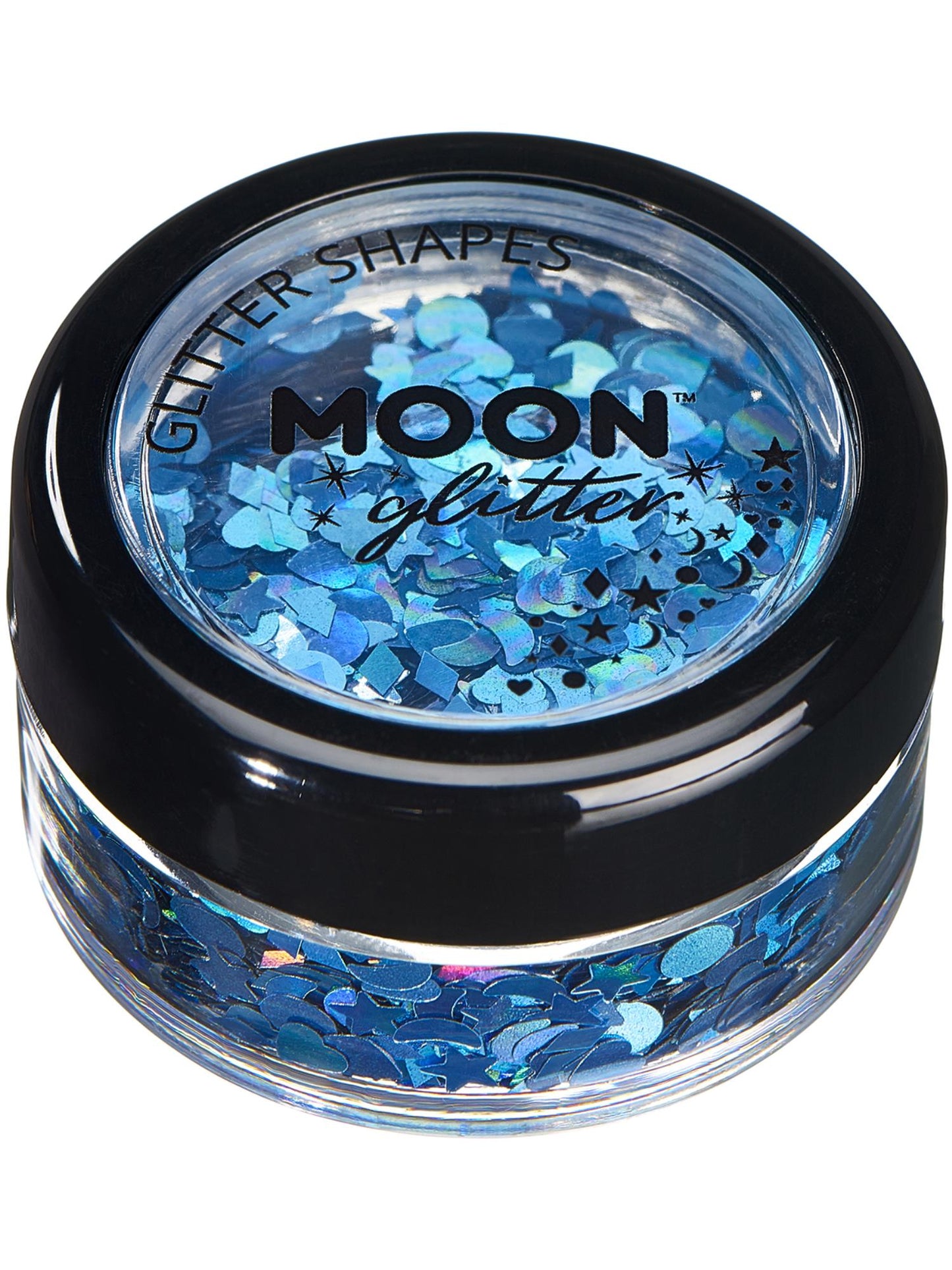 Smiffys Moon Glitter Holographic Glitter Shapes, Blue CD für Unisex