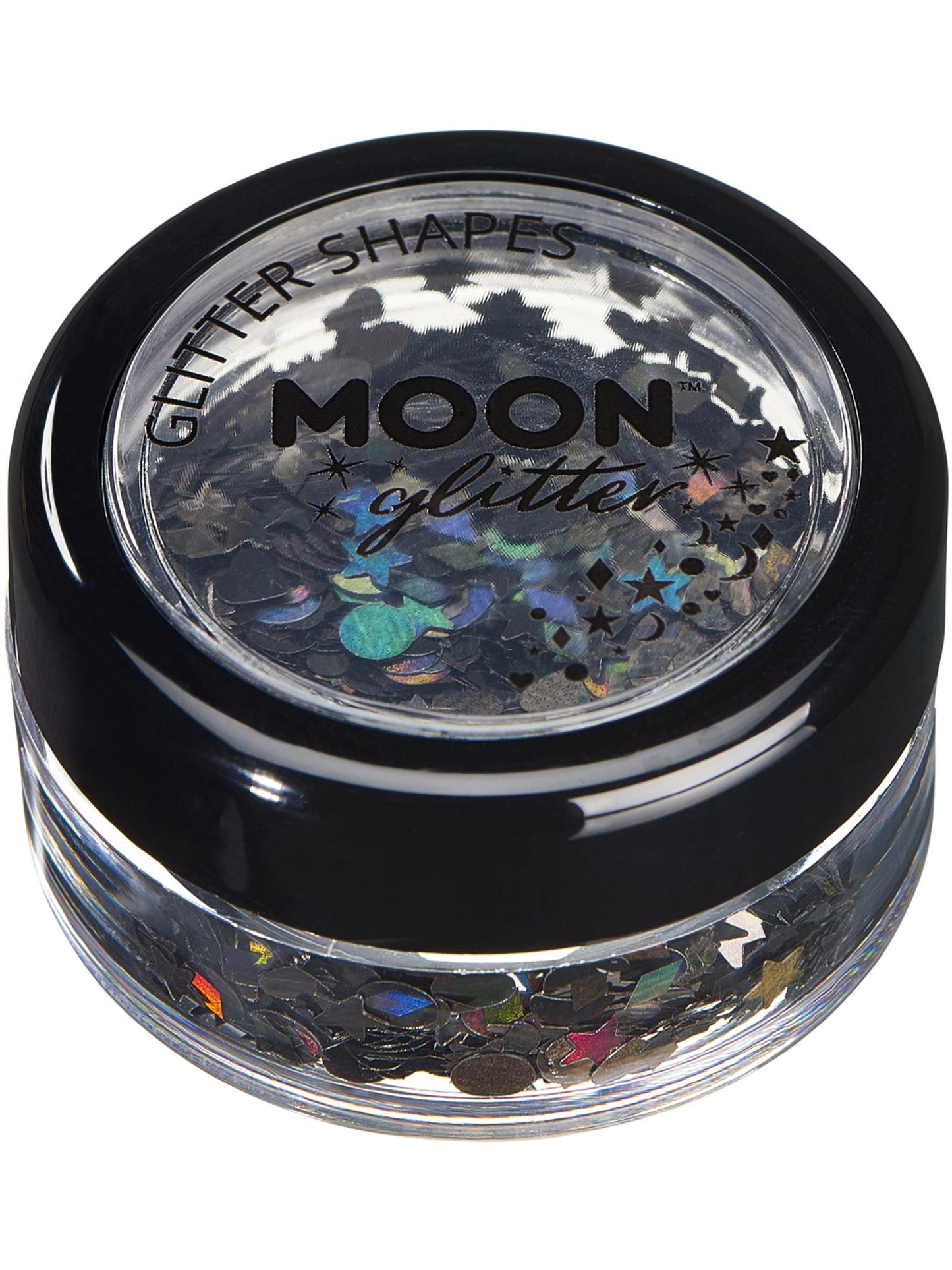 Smiffys Moon Glitter Holographic Glitter Shapes, Black CD für Unisex