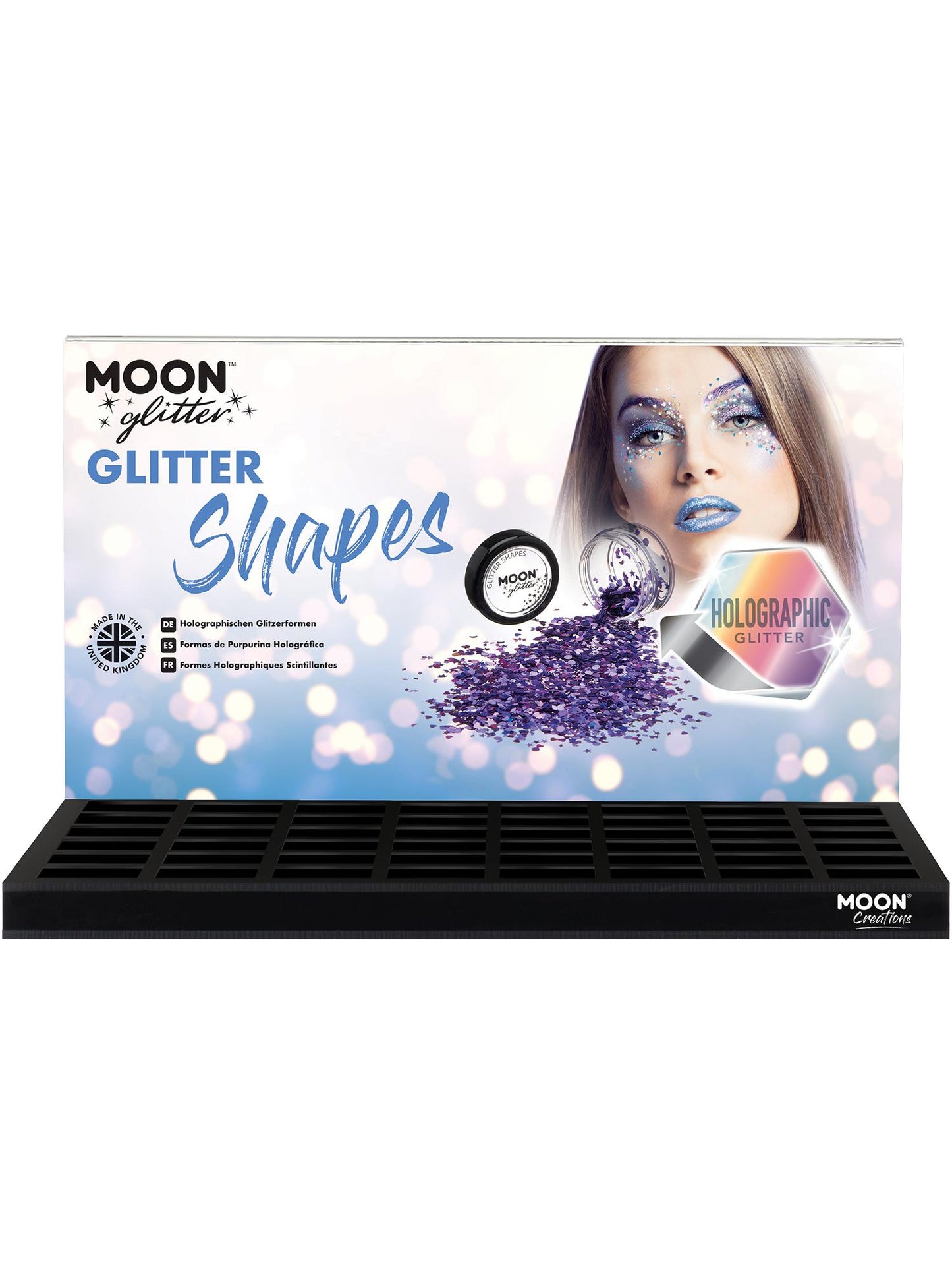 Smiffys Moon Glitter Holographic Glitter Shapes, SF für Unisex
