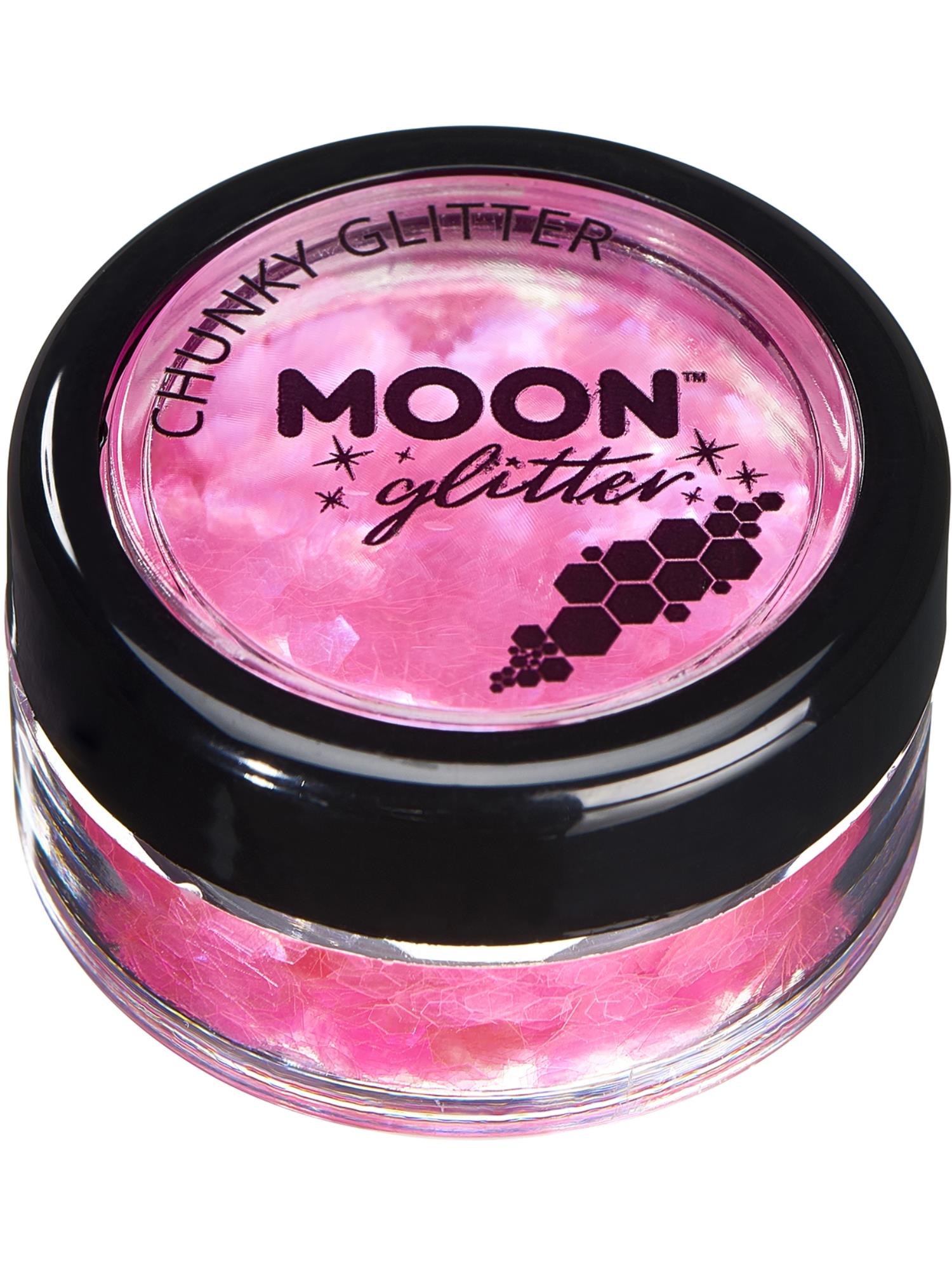 Smiffys Moon Glitter Iridescent Chunky Glitter Pink 3 g