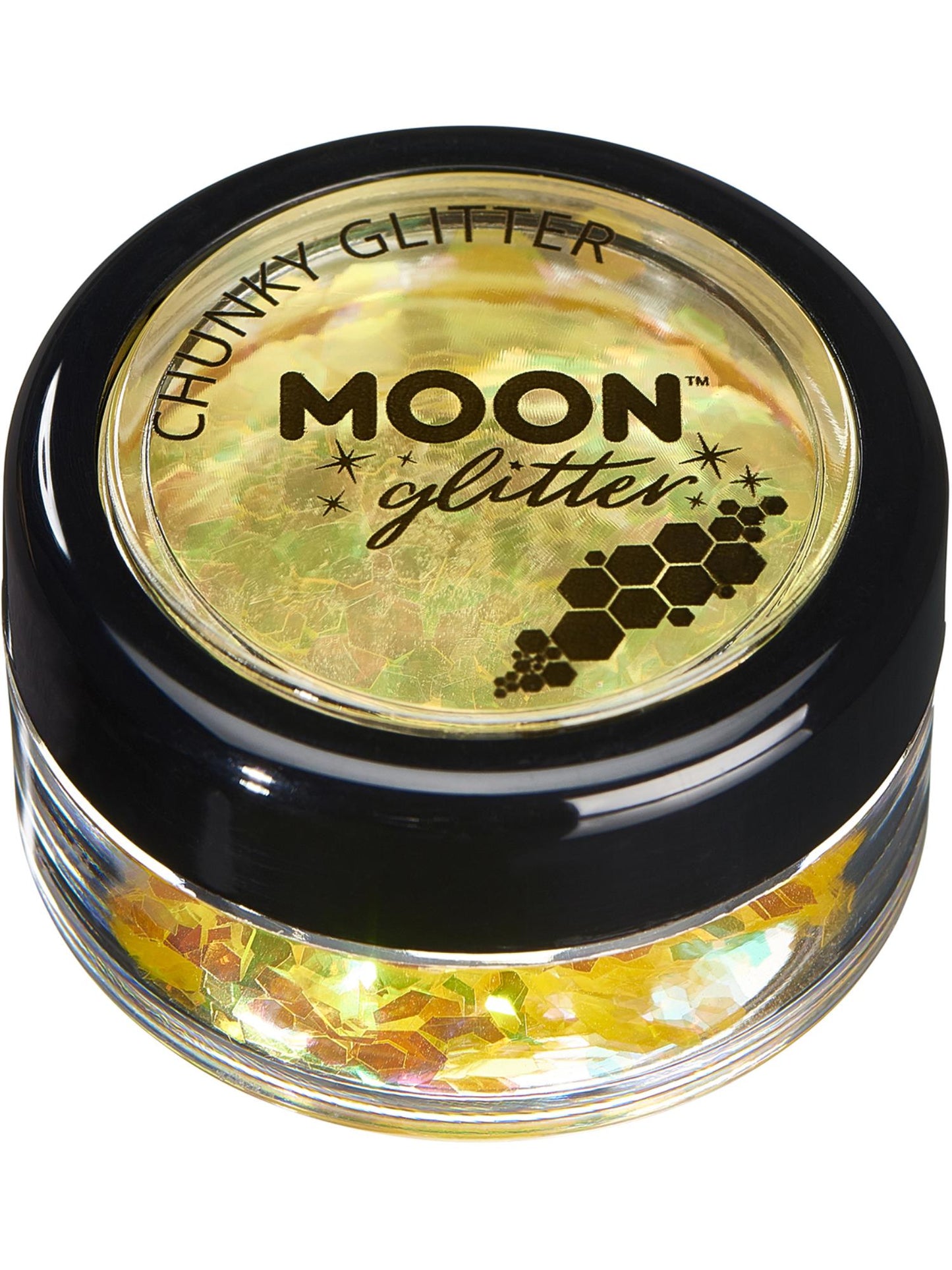 Smiffys Moon Glitter Iridescent Chunky Glitter, Yellow CD für Unisex